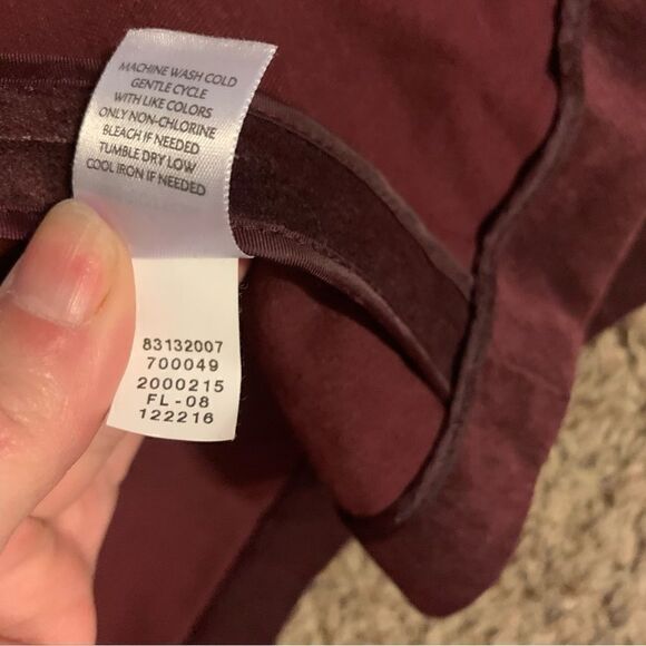 J. Jill Burgundy Faux-Velvet Pocketed High-Neck Jacket Sz L - Picture 6 of 14